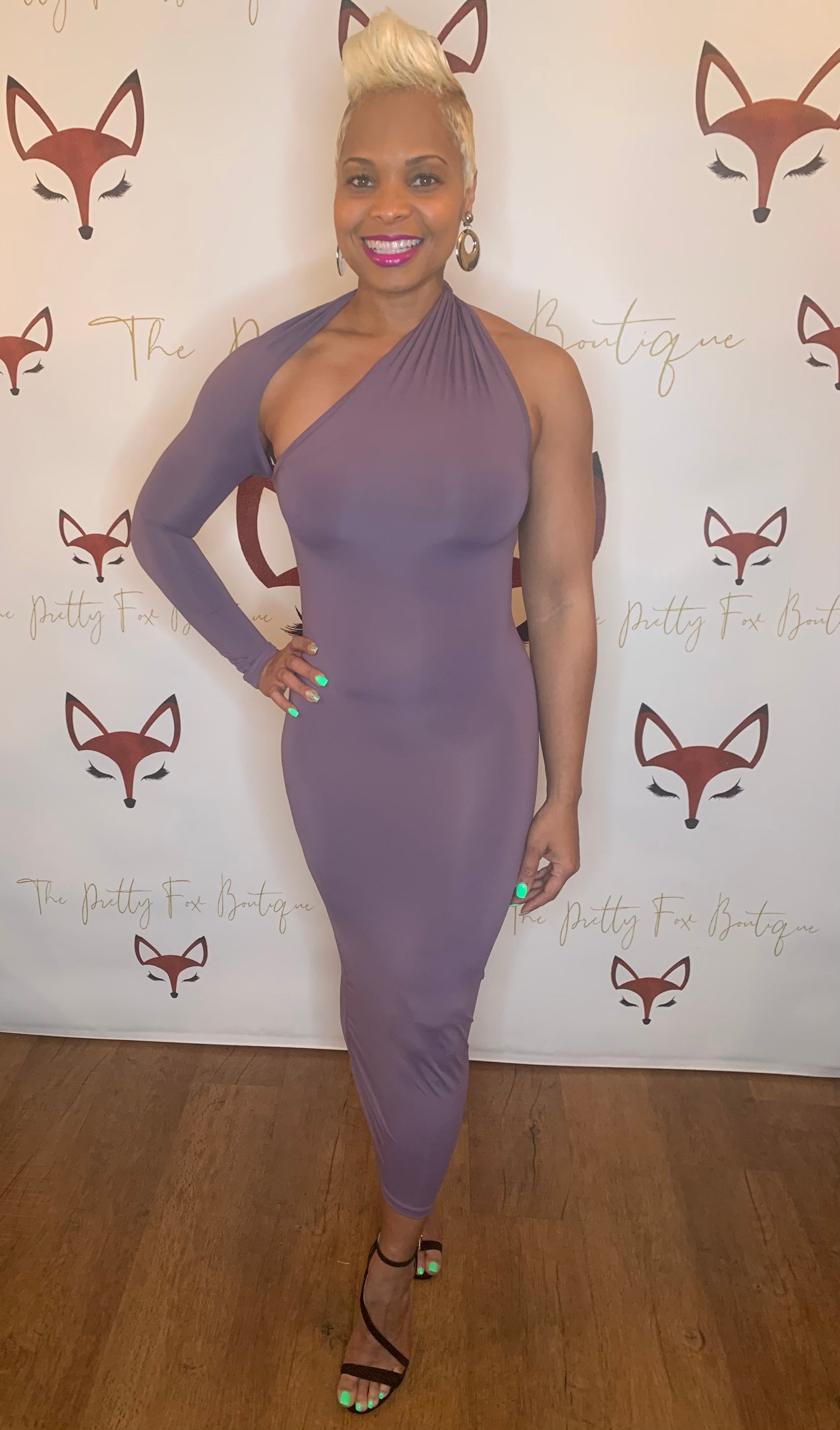 Purple Dream One Shoulder Bodycon Dress