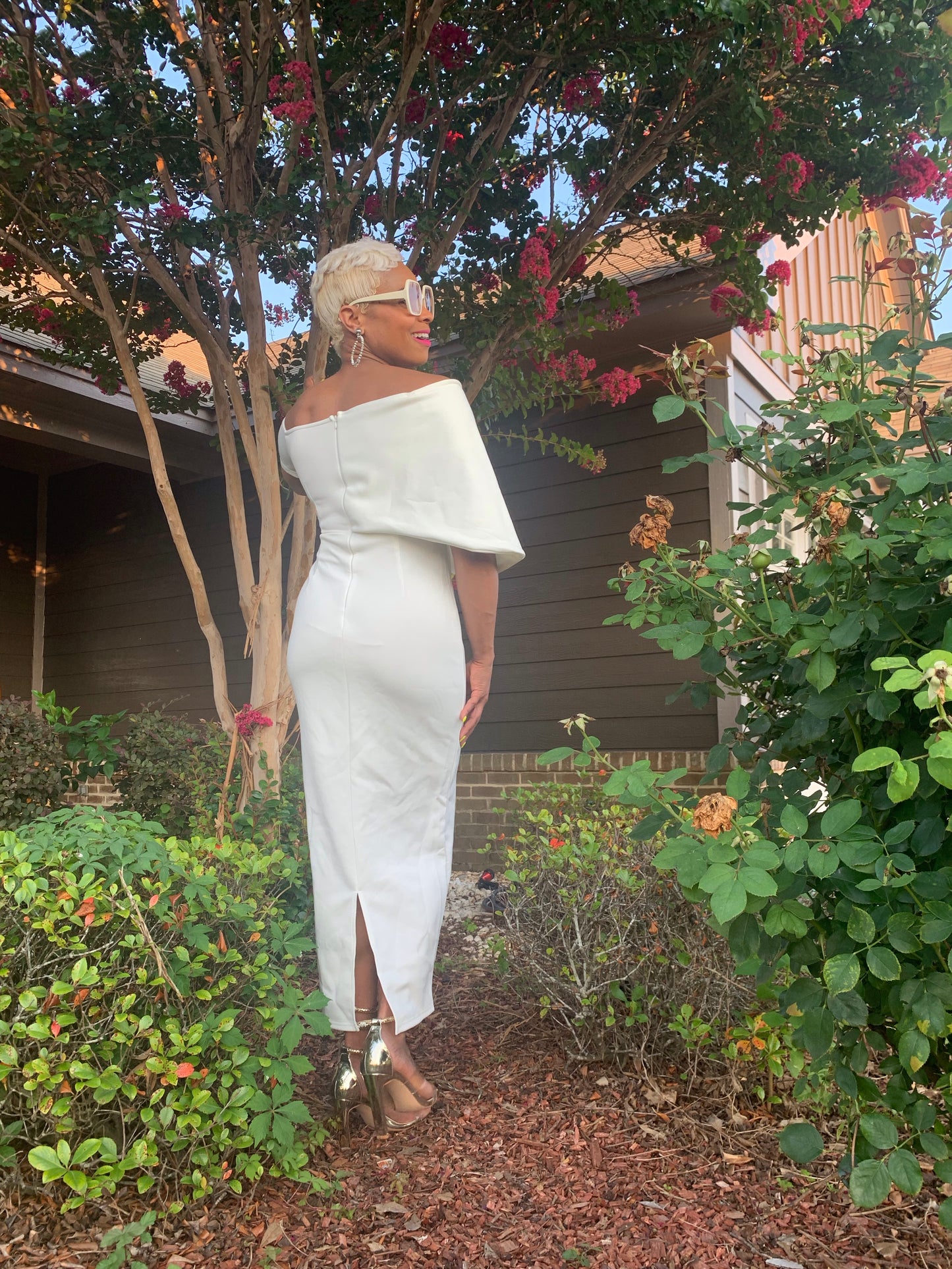Class Act White Oversize Bow Dress