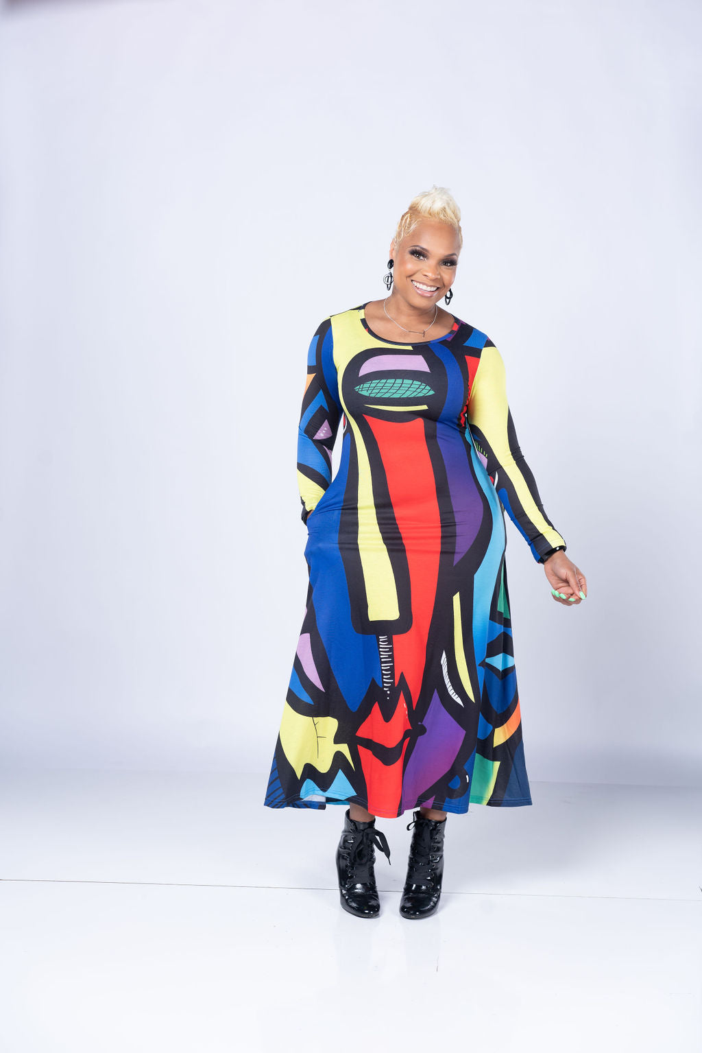 Graffiti Nights Maxi Dress with Pockets