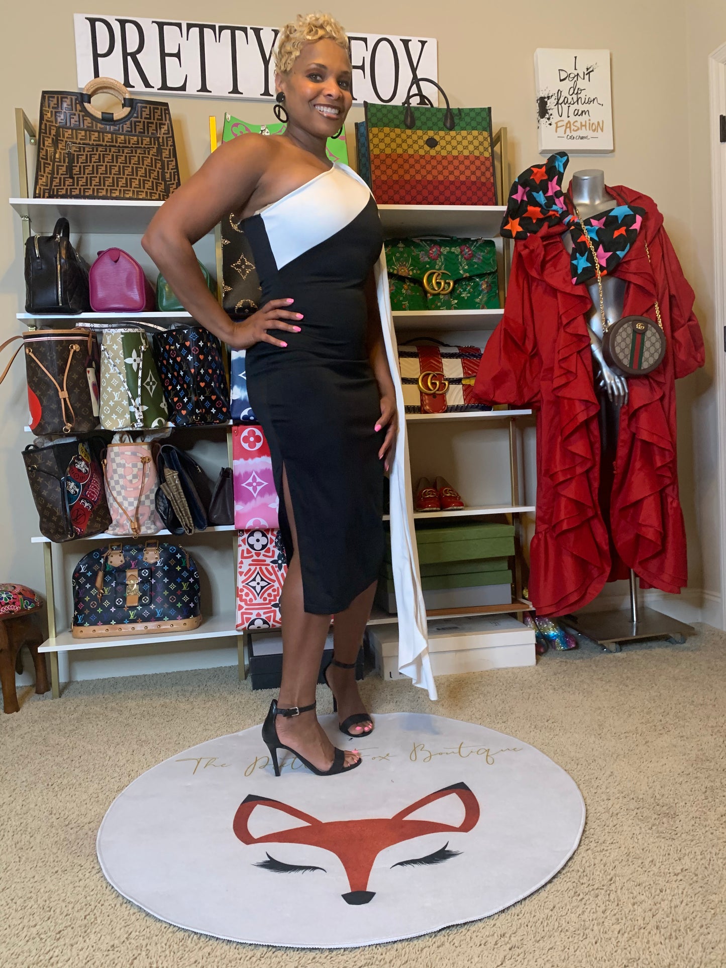 Colorblock One Shoulder Dress