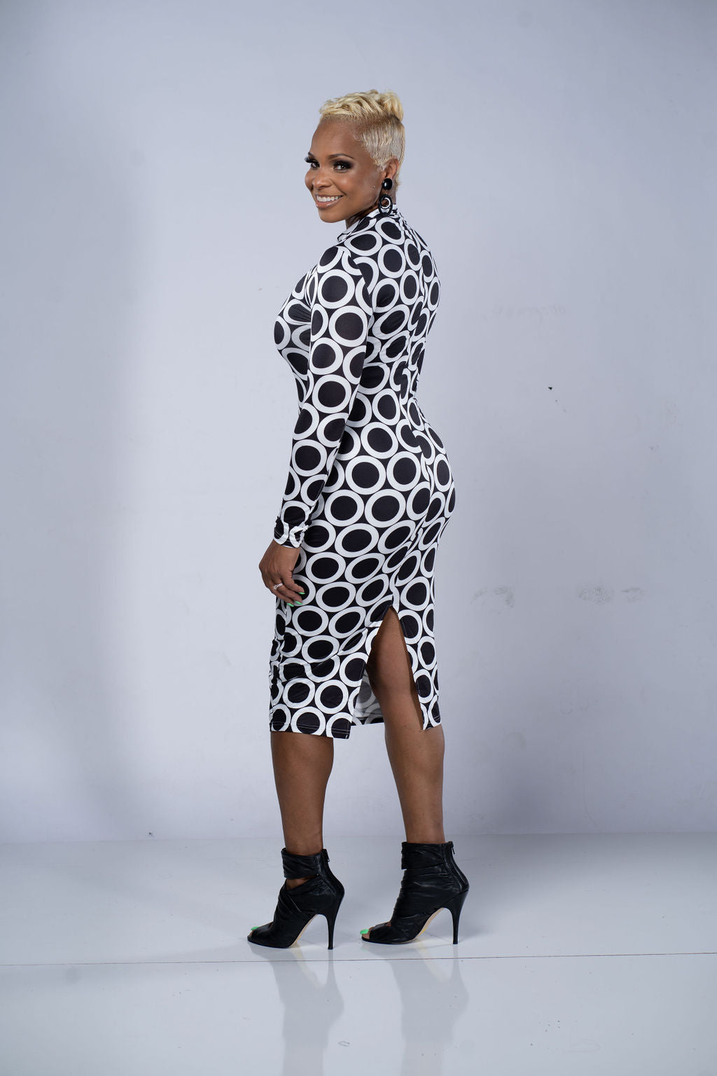 Full Circle Body Con Midi Dress