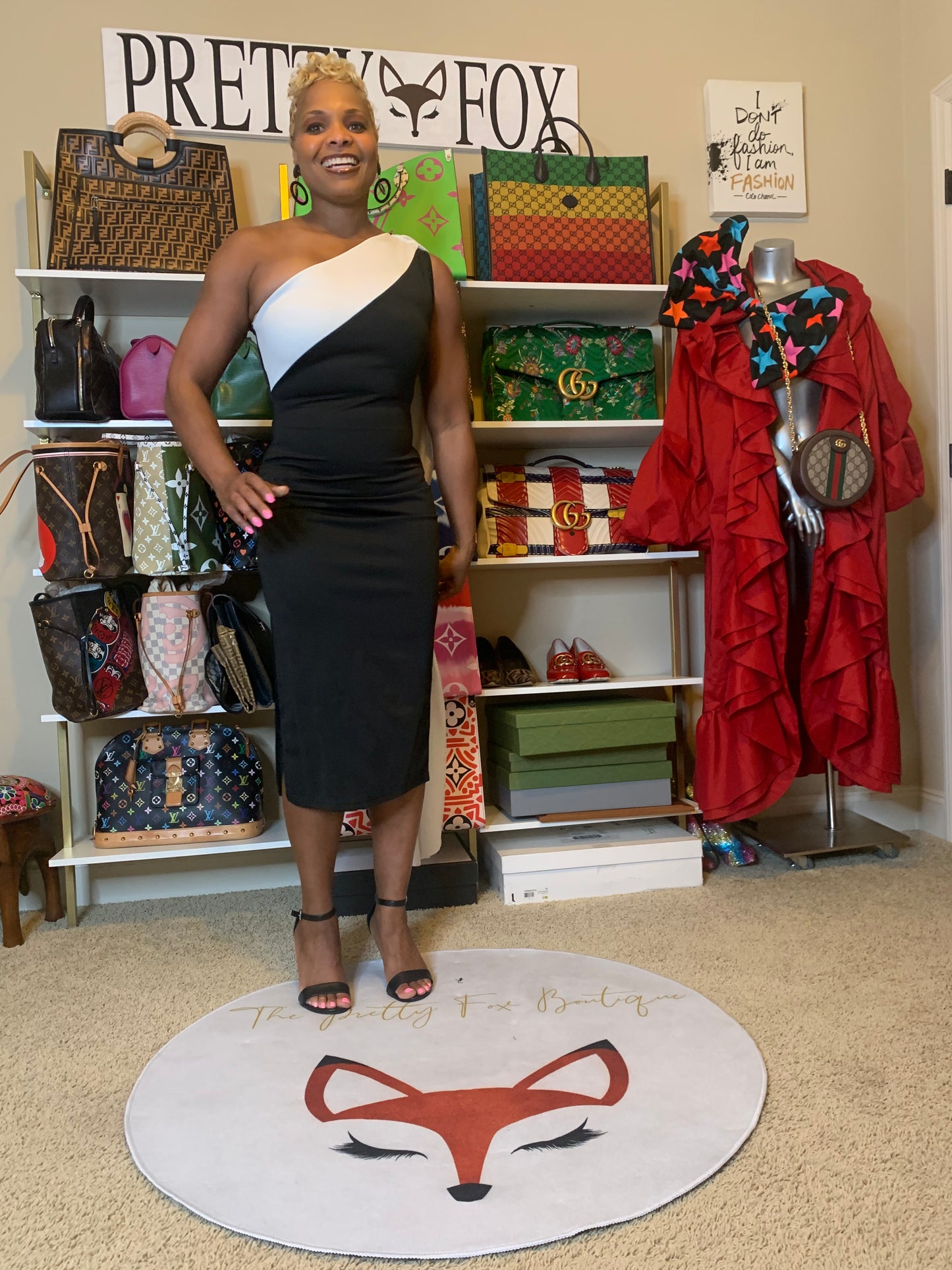 Colorblock One Shoulder Dress