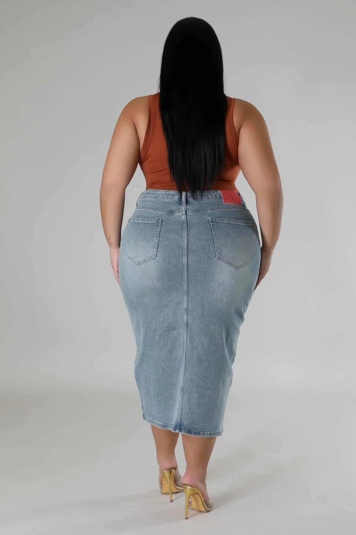 Curvy Girl Vavoom Denim skirt