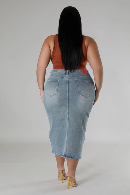 Curvy Girl Vavoom Denim skirt