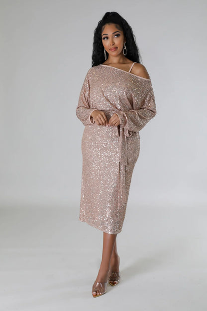 Fox After Dark Sequin Midi Dress