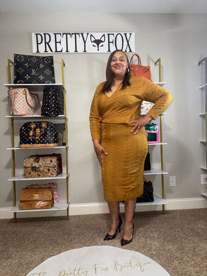 Curvy Girl The Quanda knit wrap dress