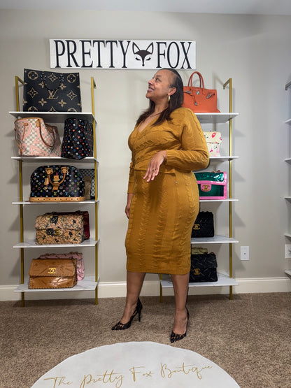 Curvy Girl The Quanda knit wrap dress