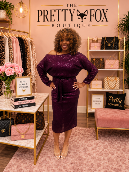 Fox After Dark Sequin Midi Dress