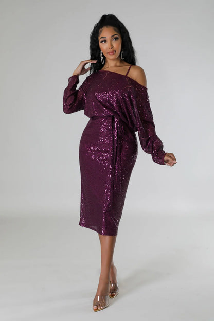 Fox After Dark Sequin Midi Dress
