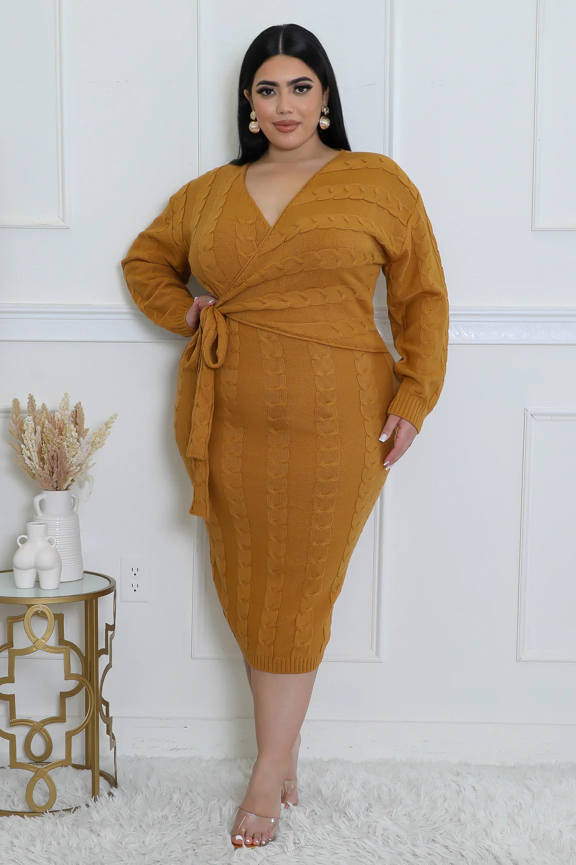 Curvy Girl The Quanda knit wrap dress