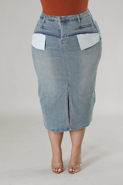 Curvy Girl Vavoom Denim skirt