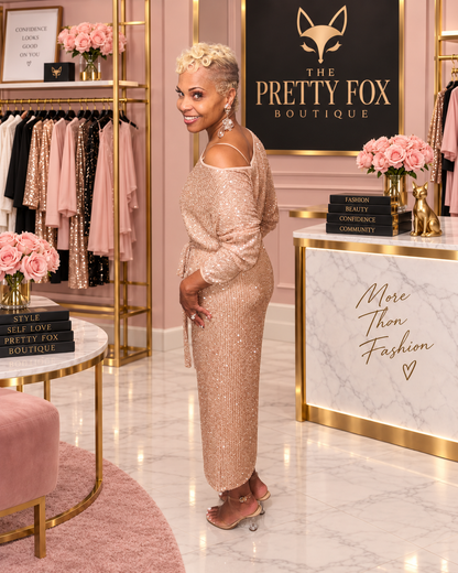 Fox After Dark Sequin Midi Dress