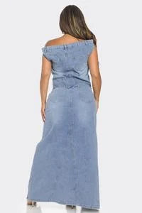 2 Piece Ashlyn Denim Top and Skirt