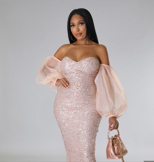 Glitz and Glam MIDI Sequin Dress