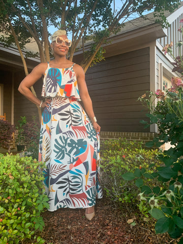 Cold Shoulder Tropical Breeze Maxi