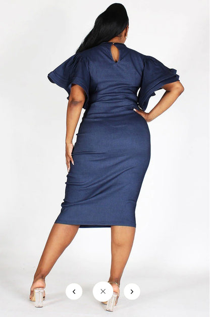 Dapper Denim Dress S-3x