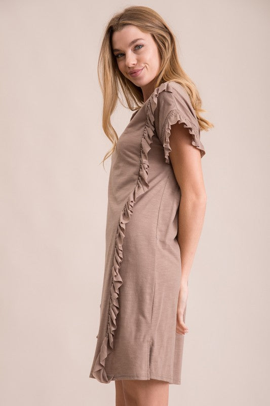 Ruffle Tee shirt dress