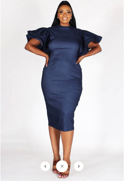 Dapper Denim Dress S-3x