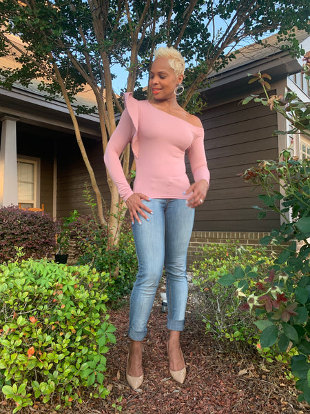 Watch me blush off the shoulder top