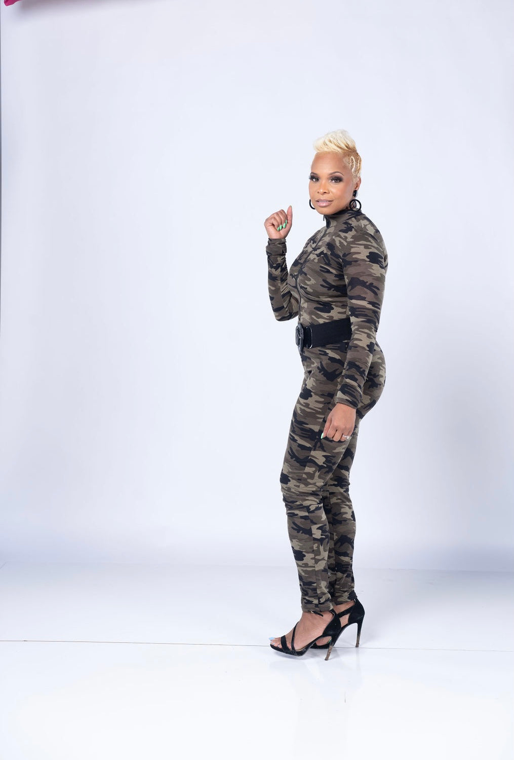 Nola Zip Up Camo Jumpsuit